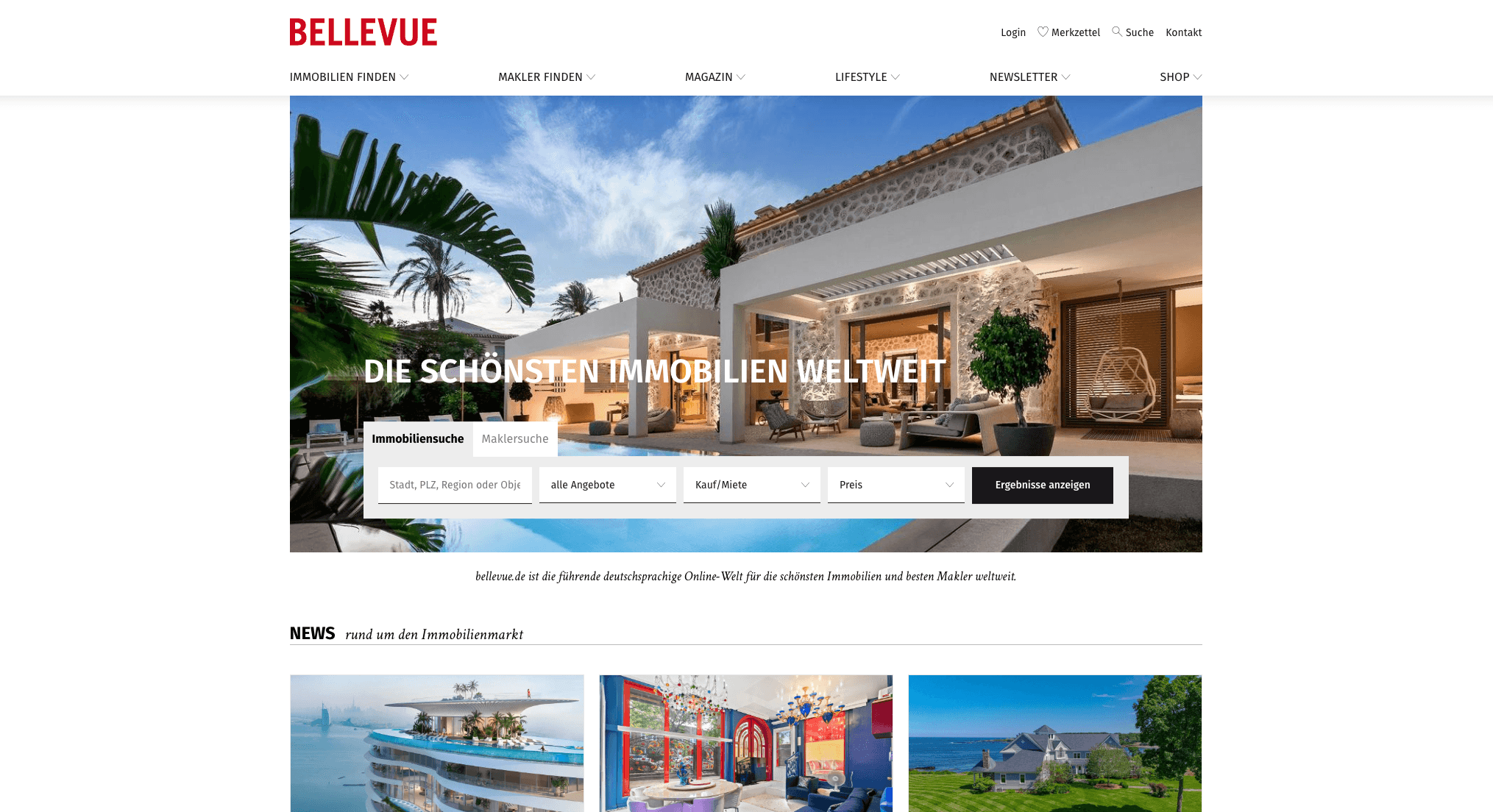 bellevue.de Screenshot