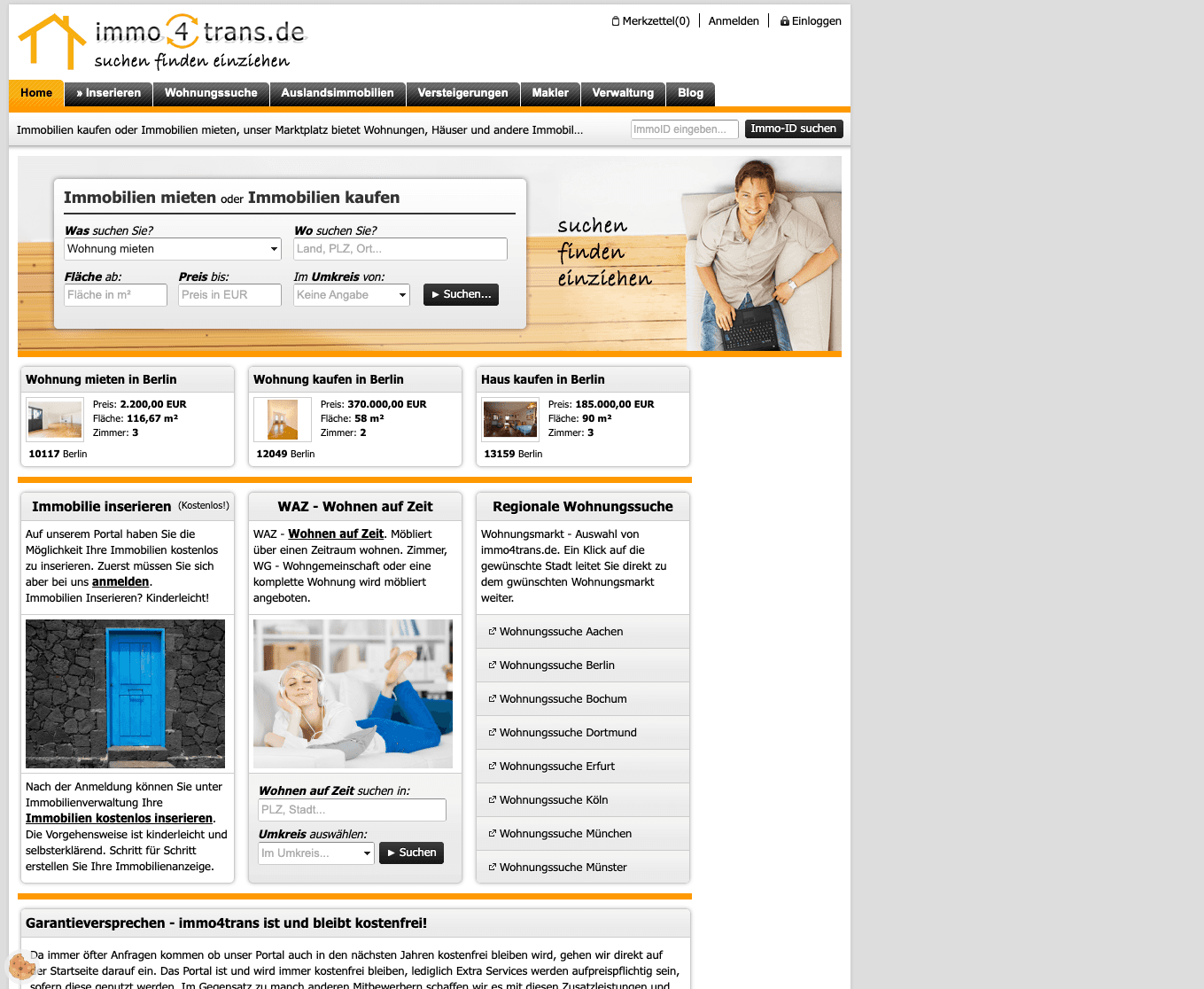 immo4trans.de Screenshot