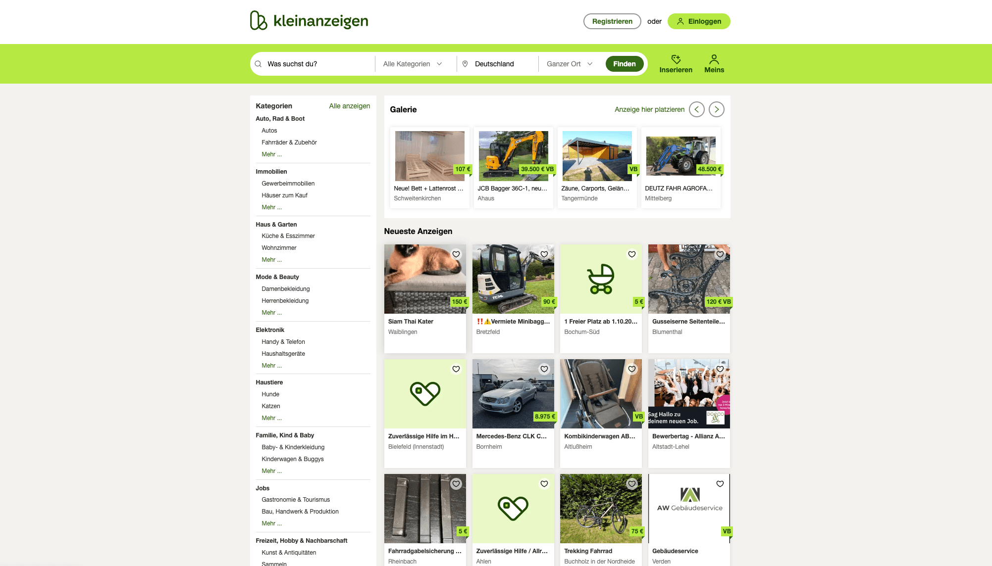 kleinanzeigen.de Screenshot